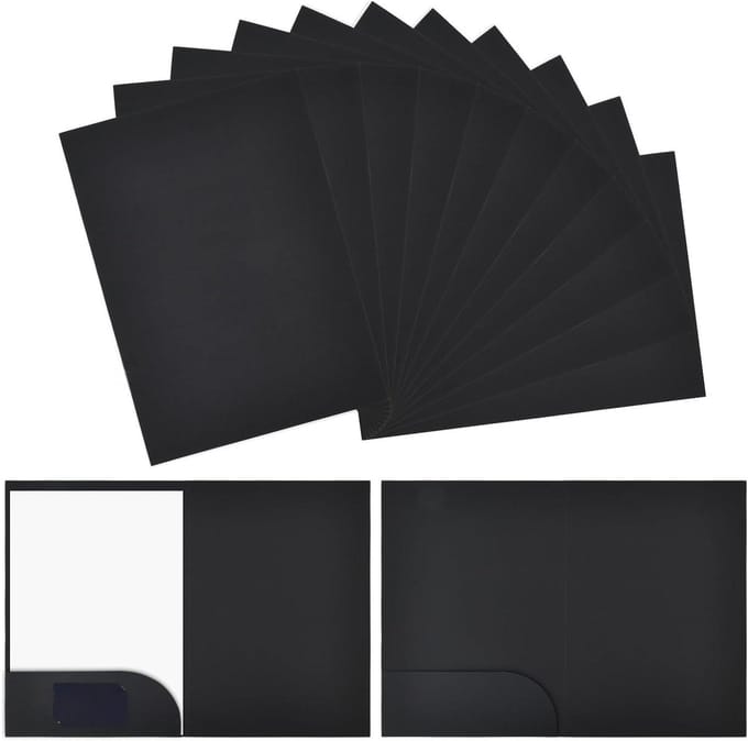 Dailygoods - Set van 20 A4 Presentatie Folders van 350 g/m² met Kaartslot