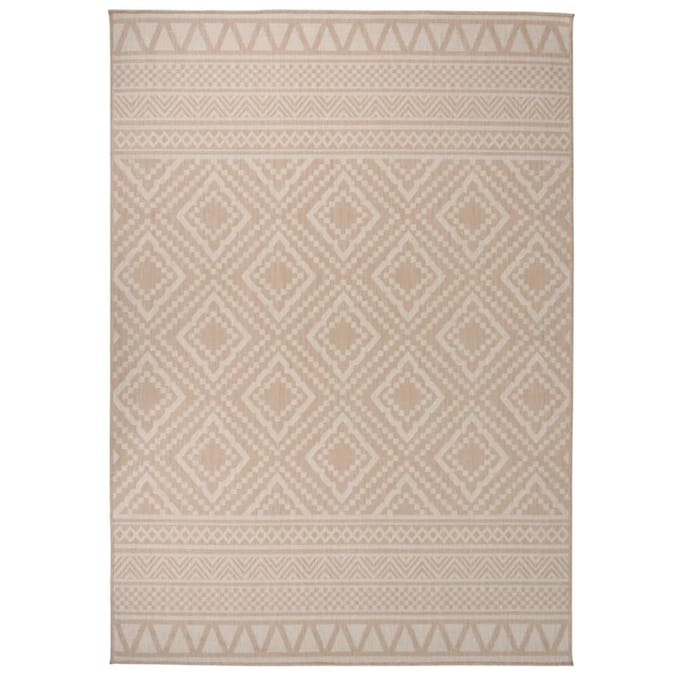 vidaXL - Buitenkleed - met - patroon - platgeweven - 120x170 - cm - bruin