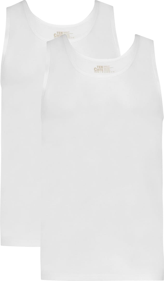Ten Cate Basics singlet wit 2 pack voor Heren | Maat M