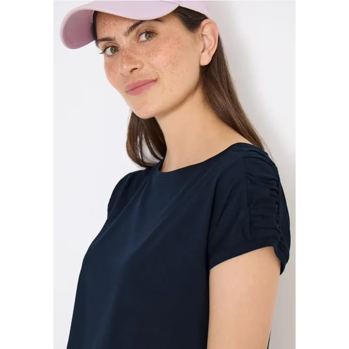 Shirt met korte mouwen en rimpels