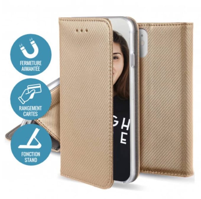 Jaym, Hoesje geschikt voor Samsung Galaxy A53 5G - Magnetisch Folio met Standaard, Goud