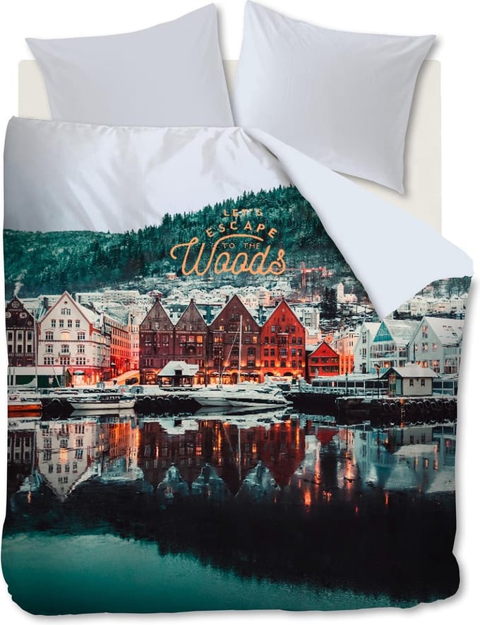 Ambiante Escape - Dekbedovertrek - Eenpersoons - 140x200/220 cm - Blauw Groen