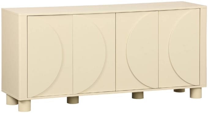 sweeek - Dressoir met houteffect 4 deuren 155cm - pondi