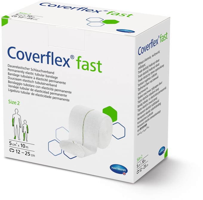 Hartmann coverflex fast buisverband 5 cm x 10 meter maat 2 groen