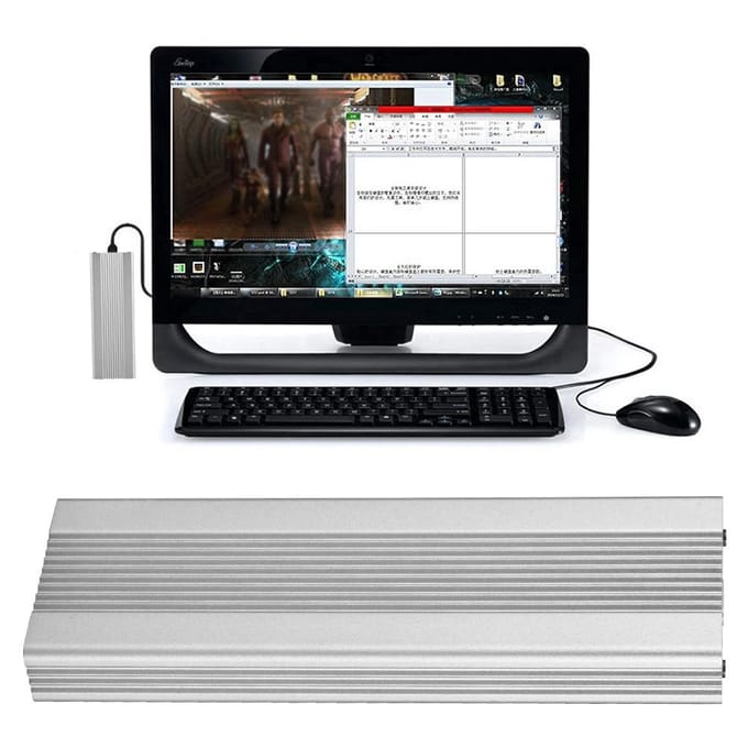 USB3.1 naar M.2 NVME Harde Schijf Behuizing SSD Behuizing Enclosure NGFF PCIE naar Type C Adapter Zilver&Wit (Niet white
