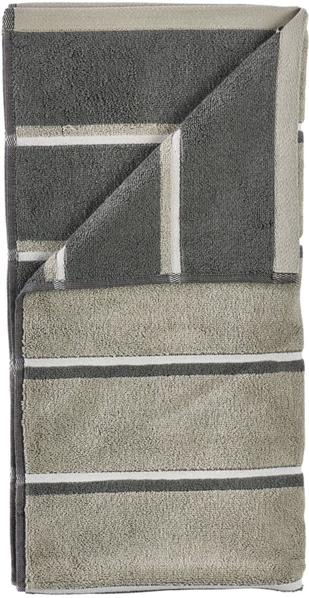 Zone Denmark Sauna Badhanddoek 140 x 70 cm Eucalyptus/Olive Green/Soft Grey