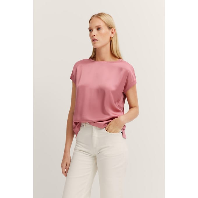 Bugatti Damen T-shirt in zachte materiaalmix
