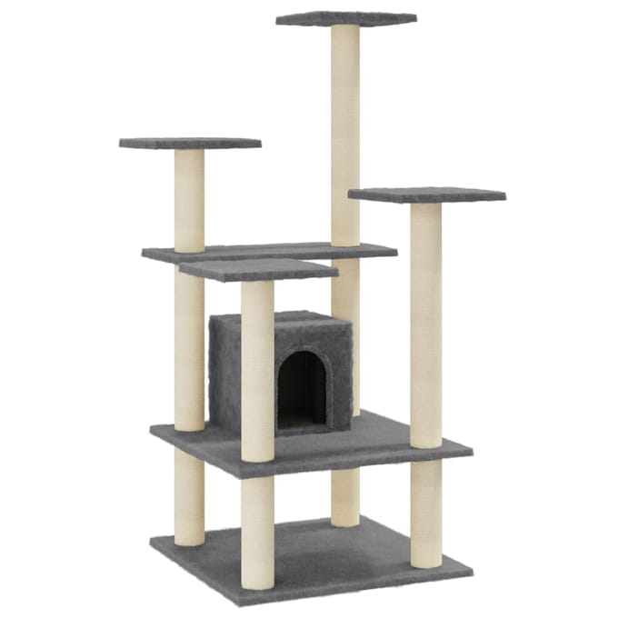 vidaXL - Kattenkrabpaal - met - sisal - krabpalen - 110 - cm - donkergrijs