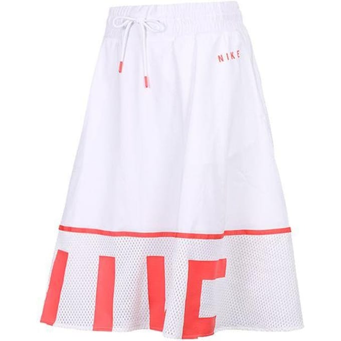 Jupes Longues Décontractées Nike pour Femmes Blanc Moyen Longueur Modérée Jupe Coupe A 893662-100 L white