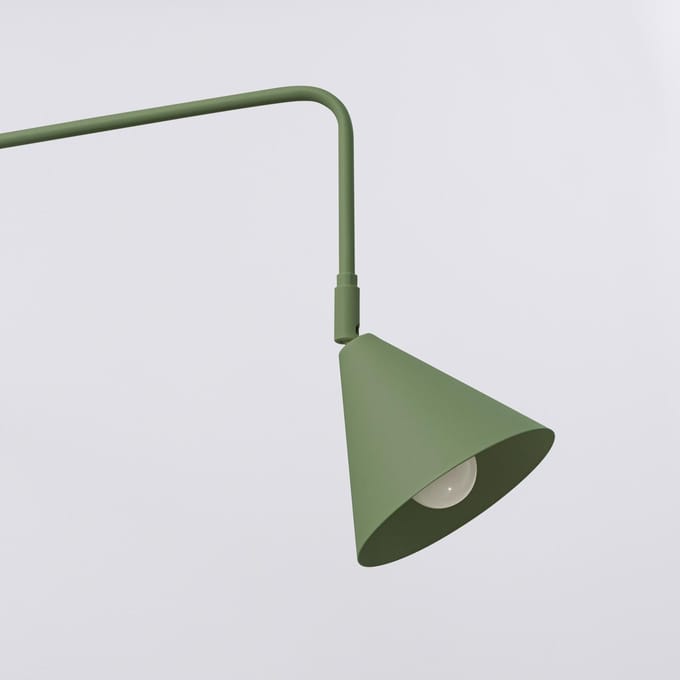 Sollux Lighting Wandlamp Nox - E14 - olijfgroen - staal - 14x61x30cm