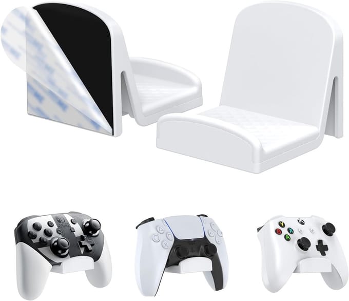 Universele Controller Wandhouder voor PS4, PS5, Xbox en Switch - Set van 2, Zelfklevende Controller Stand en Hoofdtelefoonhouder