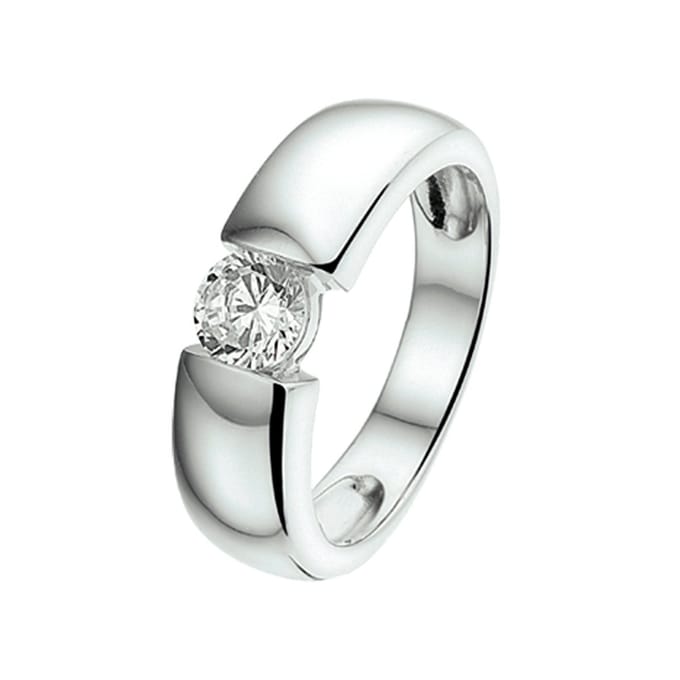 Zilver Gerhodineerde Ring zirkonia 1319706 17.75 mm (56)