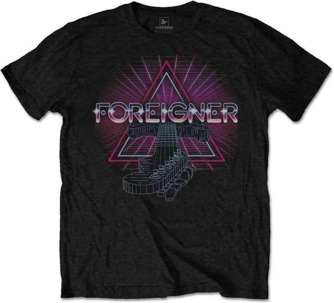 Foreigner - Neon Guitar Heren T-shirt - M - Zwart