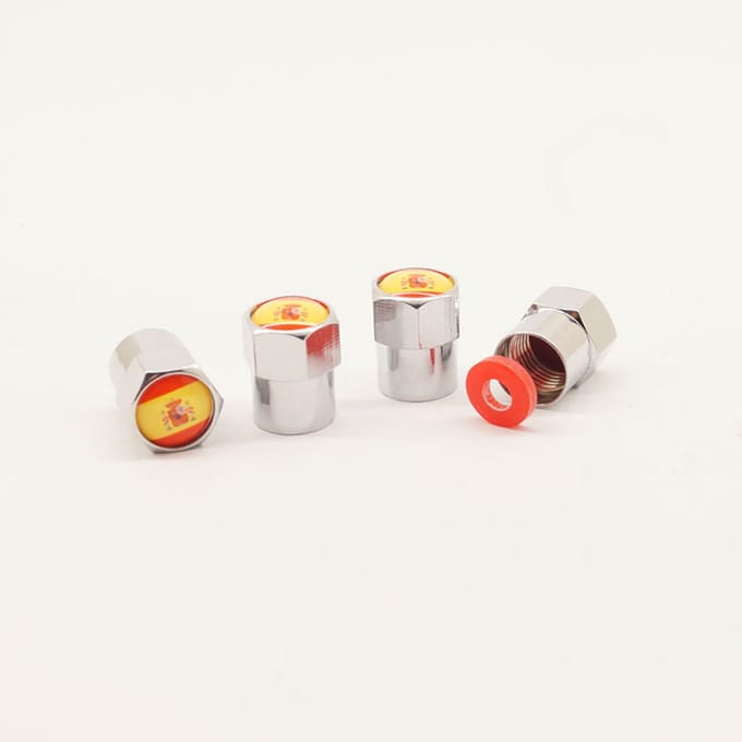 Schrader (auto) ventiel - Zilver Spanje aluminium met afdichting