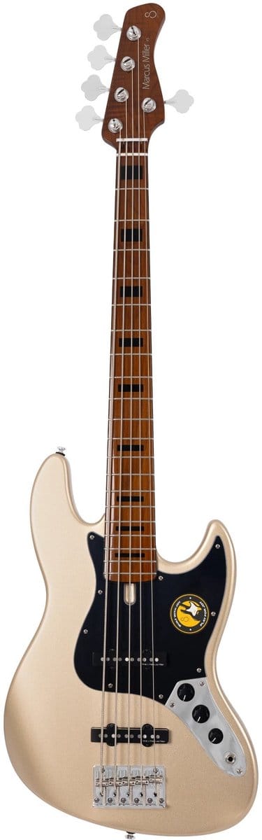 Sire V5 A5/CGM Marcus Miller 5-snarige Basgitaar Champagne Gold Metallic