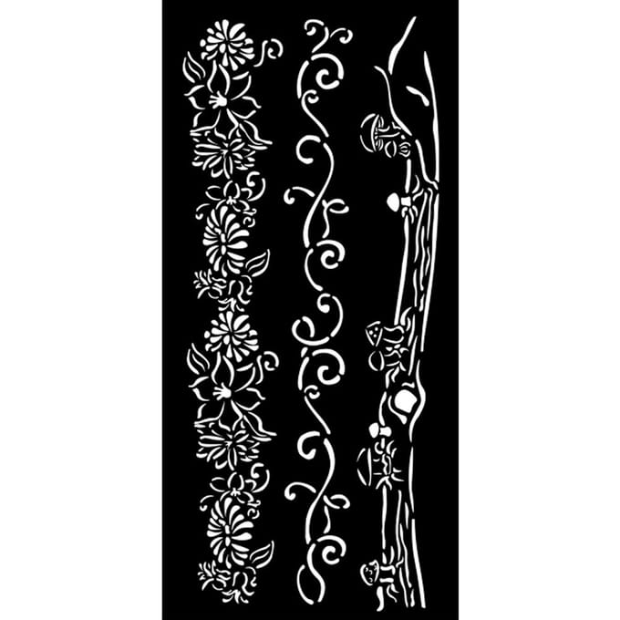 Sjabloon "Hidden Grove", 12 x 25 cm - 3 Borders