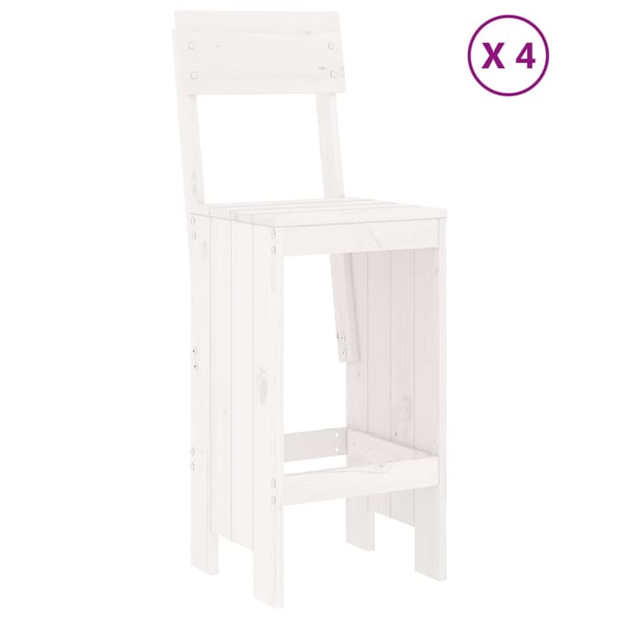 vidaXL - 5-delige - Barset - massief - grenenhout - wit