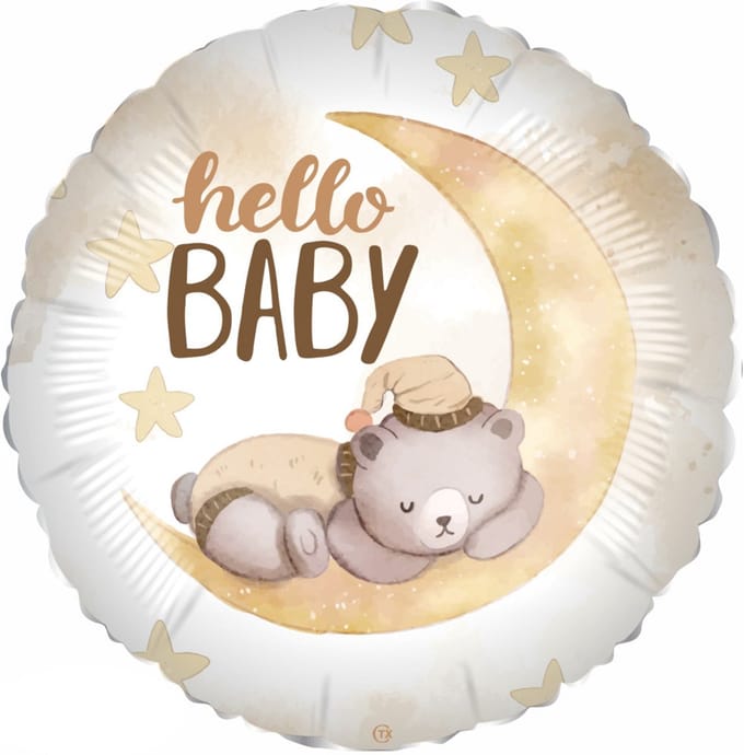Hello Baby beertje folieballon – mylar 45cm