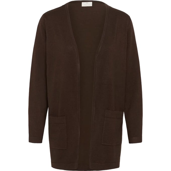 Kaffe KAlizza Long Cardigan Dames Trui - Coffee Bean