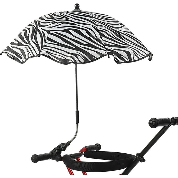Stoelparaplu met Klem Draagbare Paraplu voor Terras Kinderwagens Oranje black