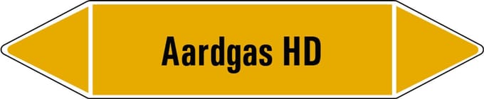 Aardgas HD leidingmarkering op vel 252 x 52 mm - 3 per vel