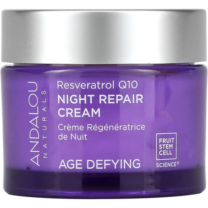 Nachtherstelcrème, Resveratrol Q10, Anti-aging, 1,7 fl oz (50 ml) white