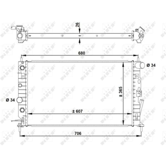 Radiator, motorkoeling NRF 50218