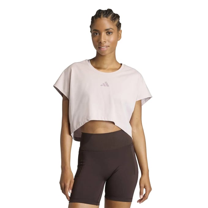 Adidas Performance Primelift Korte Boxy 3-Stripes Workouttanktop - Dames - Paars