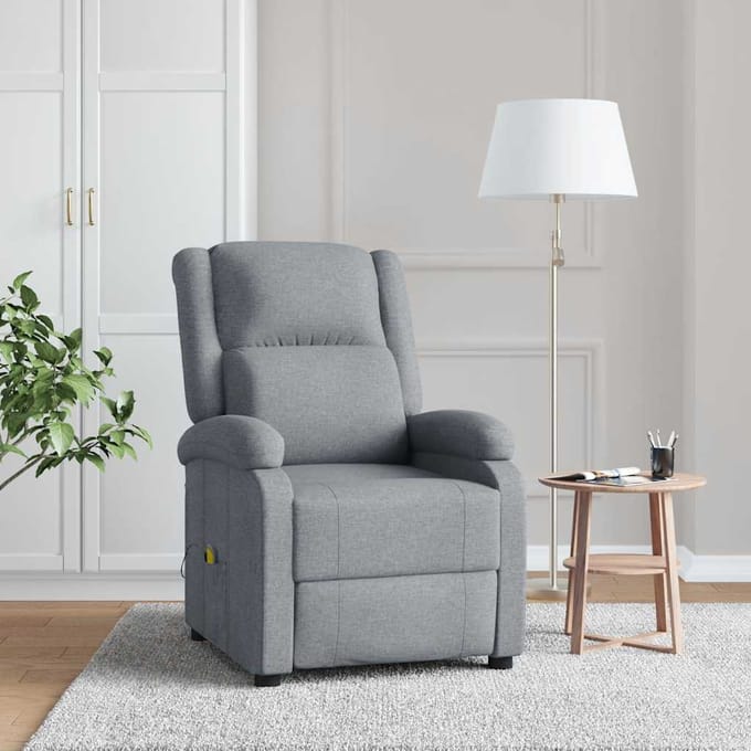 Vidaxl Massagestoel, Lichtgrijs, Bekleed met Stof