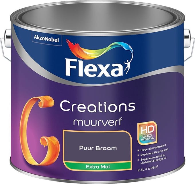 Flexa - Creations Muurverf Extra Mat - Puur Braam - Mengverf - 2,5 L