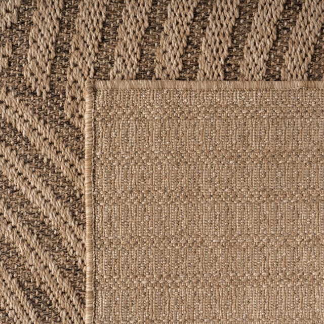 Muratap Timber rond japandi buitenkleed – jute look – weerbestendig – 120 cm rond