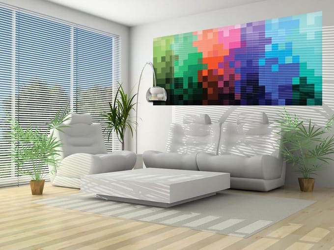 Rainbow Pattern Pixel Photo Wallcovering