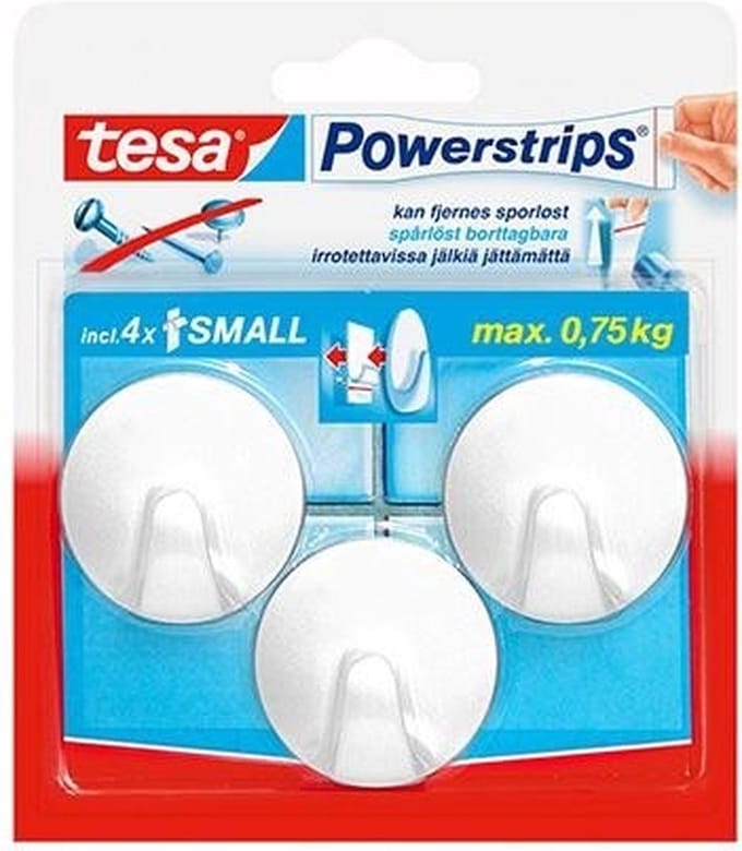Tesa Powerstrips Zelfklevende Haak Rond Wit 1kg