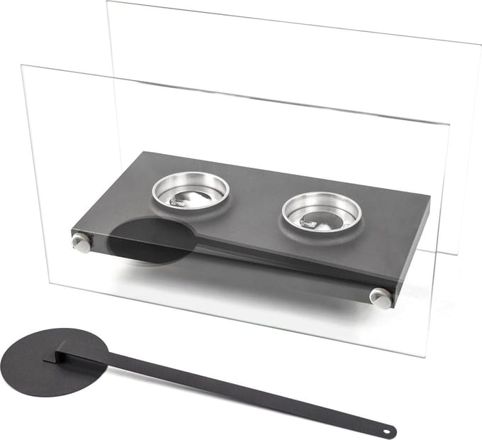 Bio ethanol brander - tafelhaard - 36x18x22cm - gehard glas