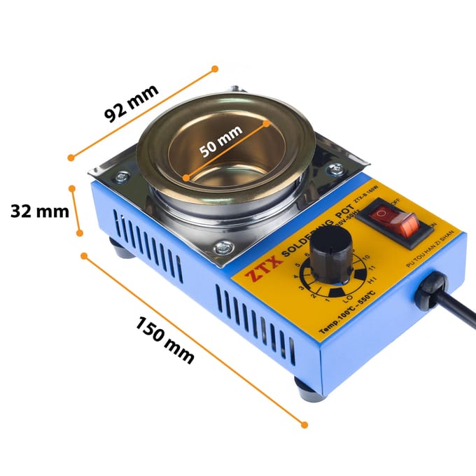 Rosfix Soldeerbad 21-B - Elektronische Temperatuurregeling - 160W, 100–550°C, Ø50mm