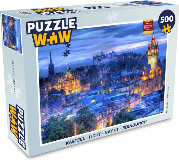 Puzzel Kasteel - Licht - Nacht - Edinburgh - Legpuzzel - Puzzel 500 stukjes