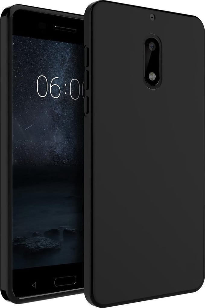 Zwart TPU Siliconen hoesje voor Nokia 6