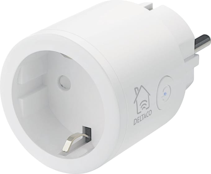 Deltaco Smart Home 1x Slimme Draadloze Stekker - WiFi - 10A - 2400W - Timer - Wit