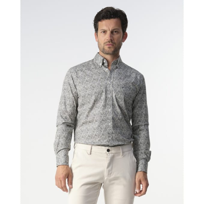 Campbell Casual Overhemd Donkergroen Heren