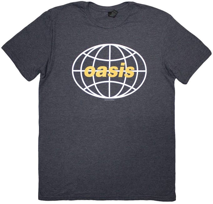 Oasis - Globe Logo Heren T-shirt - S - Donkerblauw