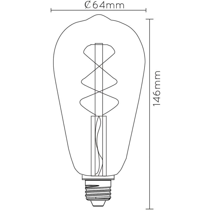 Lucide ST64 TWILIGHT SENSOR - Filament lamp - Ø 6,4 cm - LED - E27 - 1x4W 2200K - Dag/nacht sensor - Amber