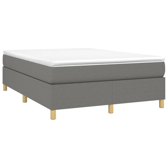 vidaXL - Boxspring - bed - stof - donkergrijs - 140x190 - cm