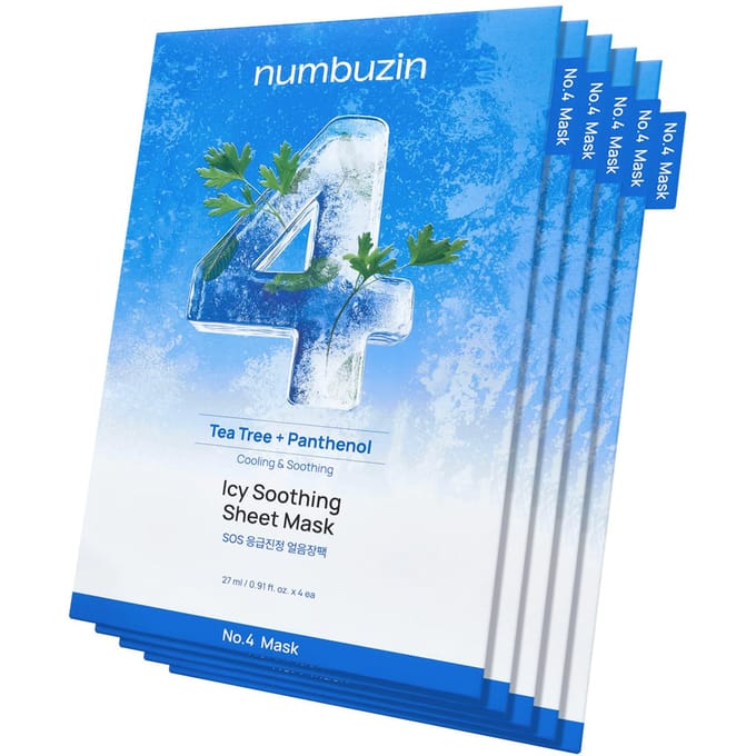 numbuzin - No.4 SOS Icy Soothing Sheet Mask Set 5 sheets 2025 Version - 27ml x 5 sheets