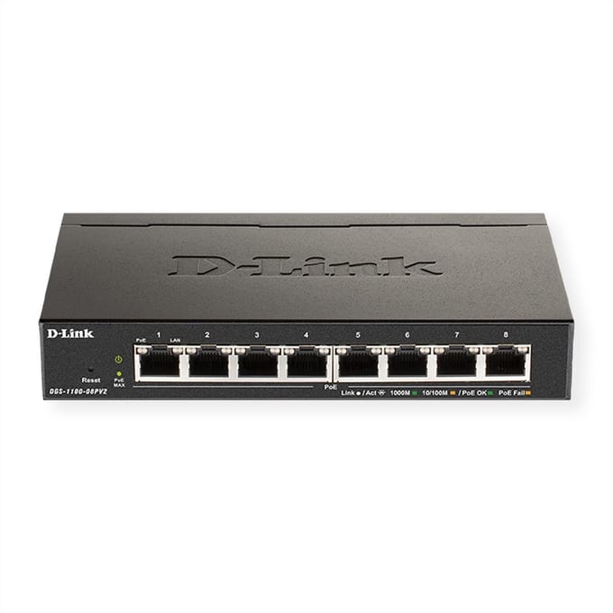 D-Link DGS-1100-08PV2 8-Port Gigabit PoE Smart Managed Switch