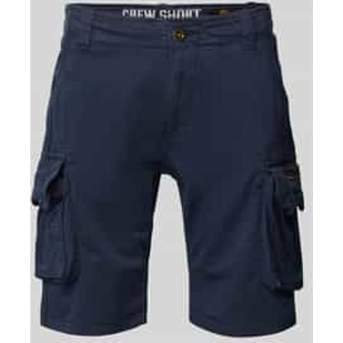 Regular fit korte cargobroek met labelstitching, model 'CREW SHORT'