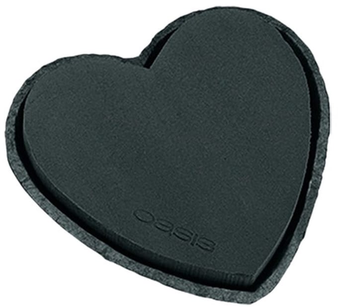 Steekschuim hart zwart 17cm 2 stuks trouwdecoratie