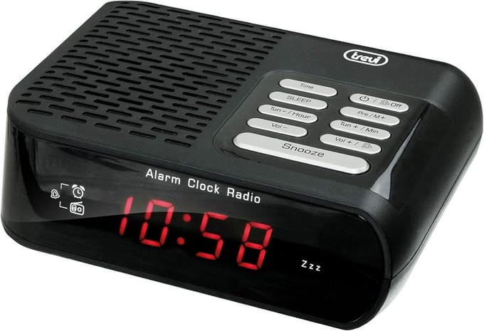 Digitale Wekker met Radiofunctie en Groot Display - Zwart