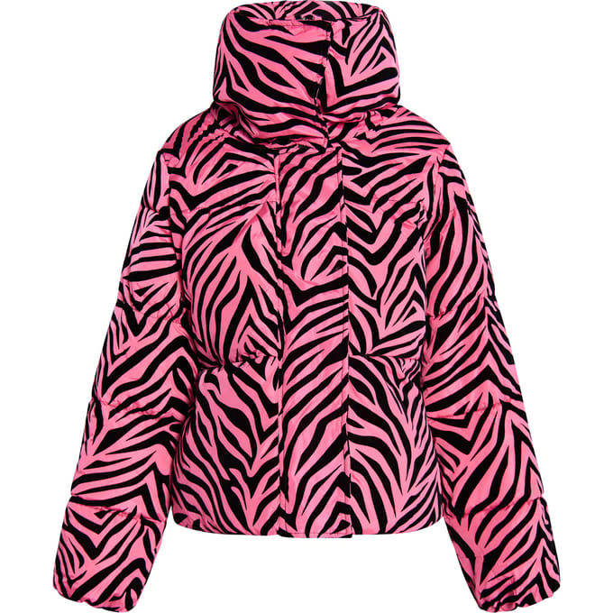 Faina Gewatteerd jack met zebraprint Dames Roze zebra