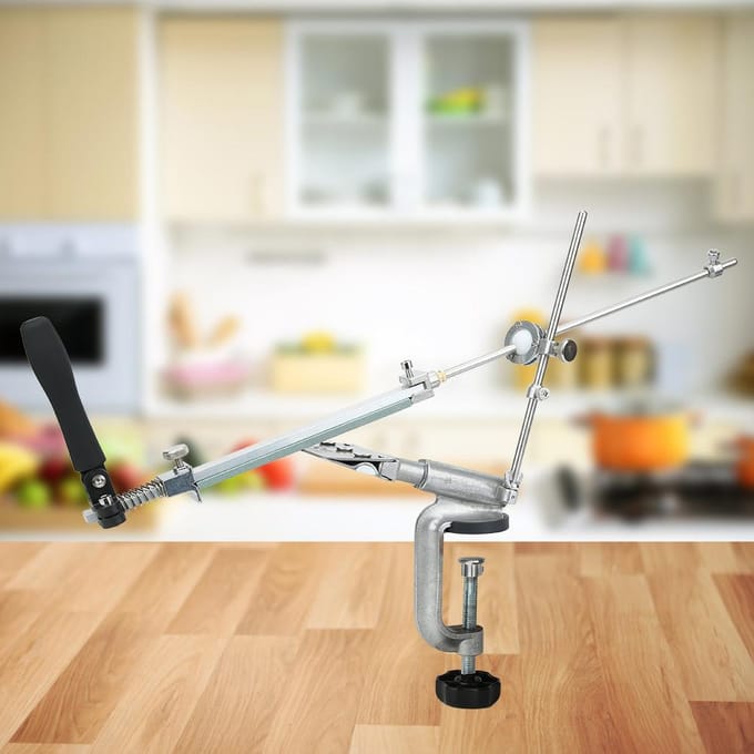 Vaste hoek slijper mes keuken slijper beugel omkeerbaar met 4 slijpstenen gray