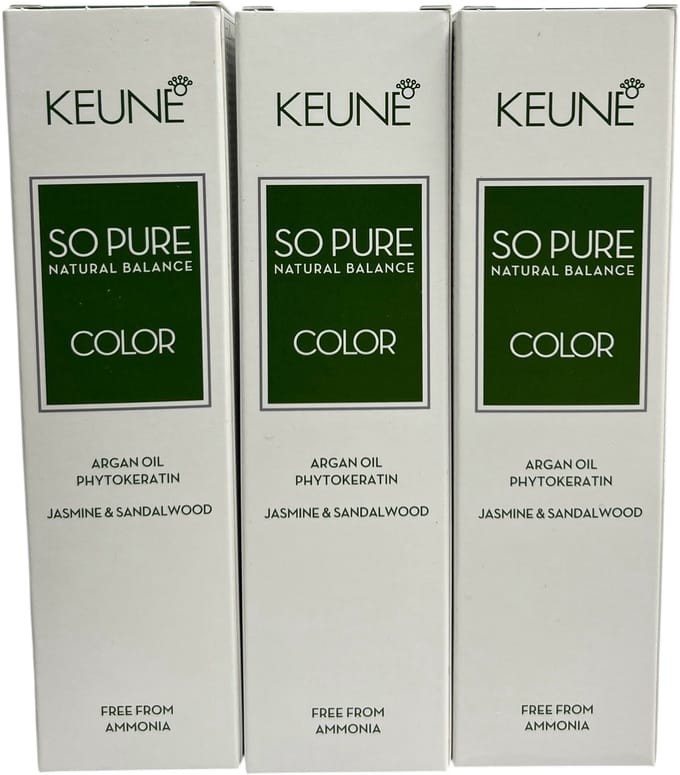 3 Stuks Keune So Pure Haarverf 6. (Donkerblond) 60 ml